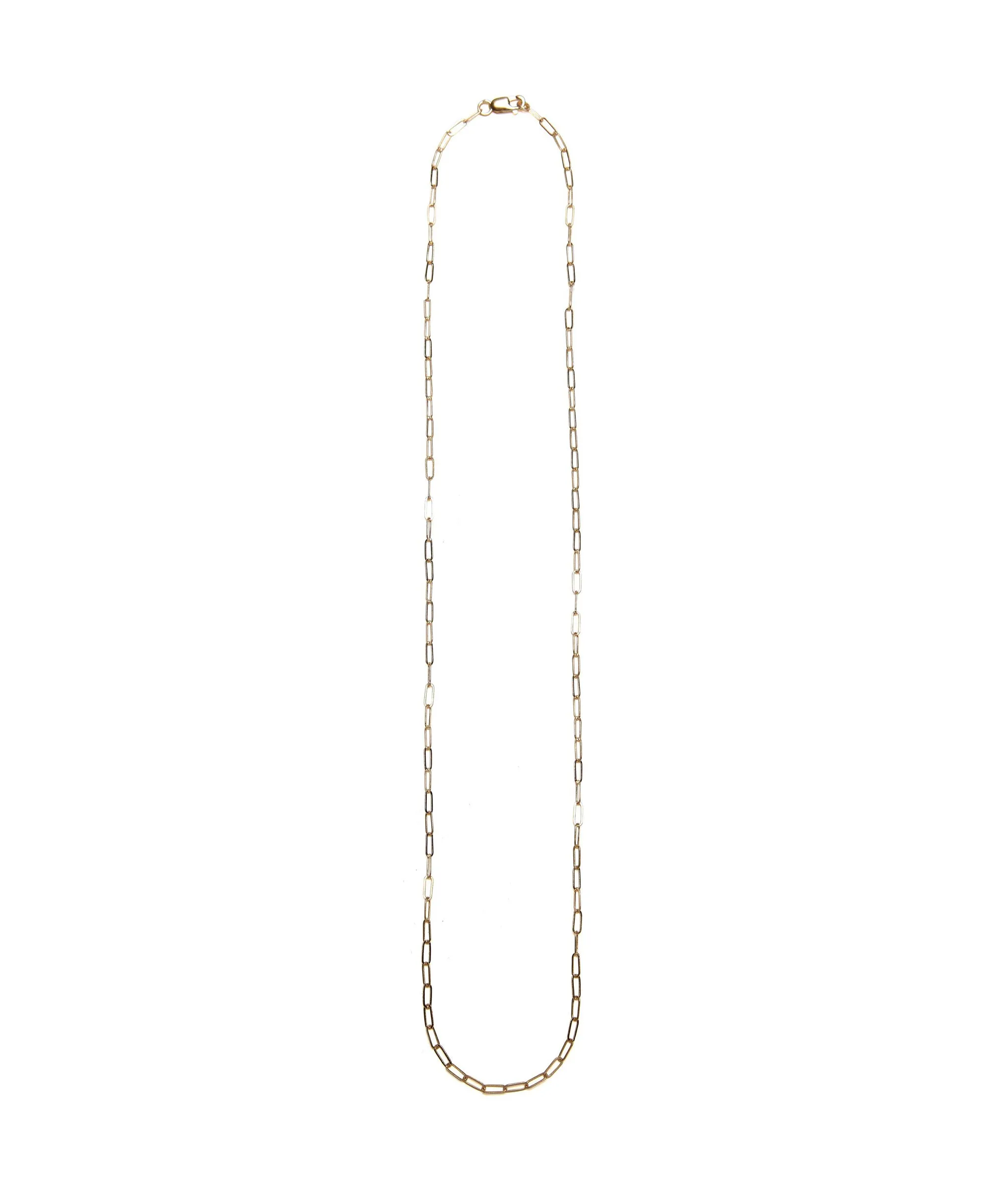 14k Gold Paperclip Chain Necklace