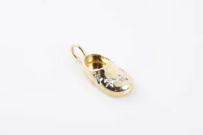 14k Two-Tone Gold 0.05tcw Diamond Baby Shoe Charm (4.09g.)