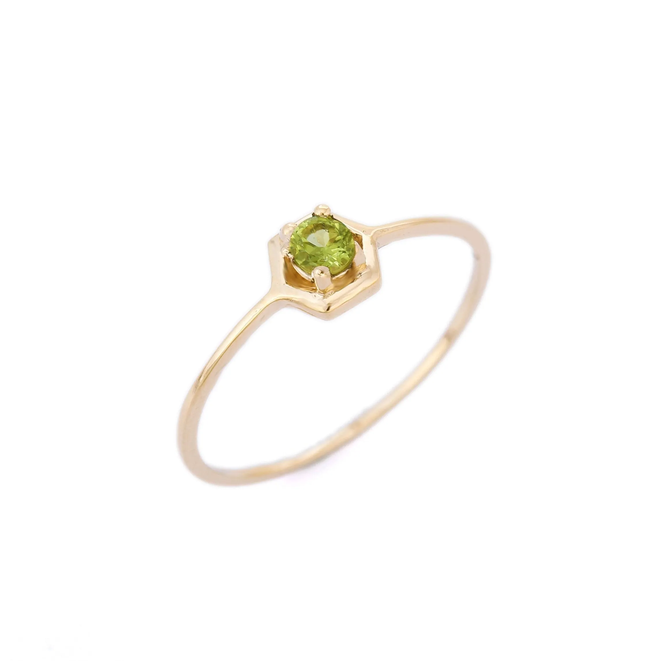 14K Yellow Gold Peridot Ring