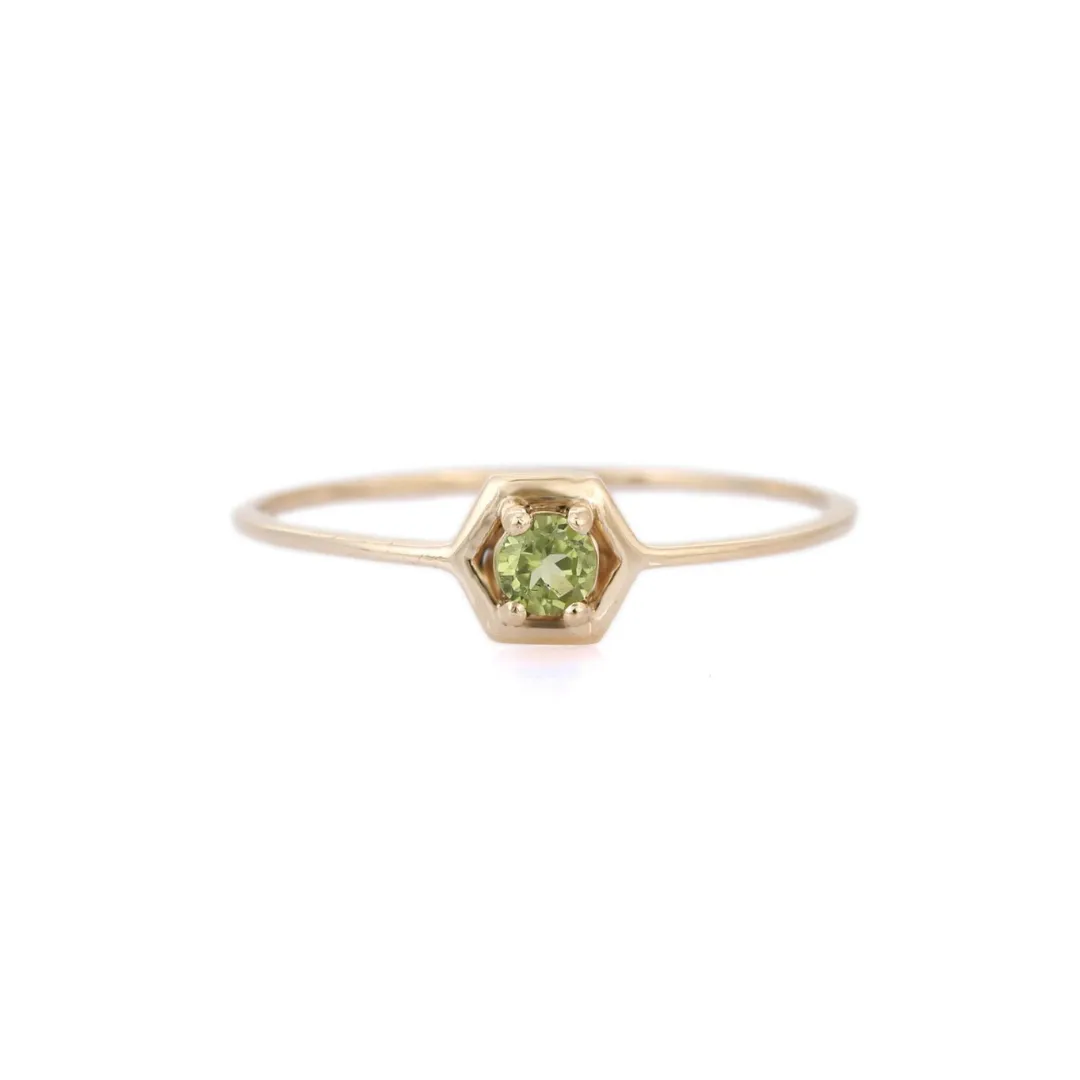 14K Yellow Gold Peridot Ring