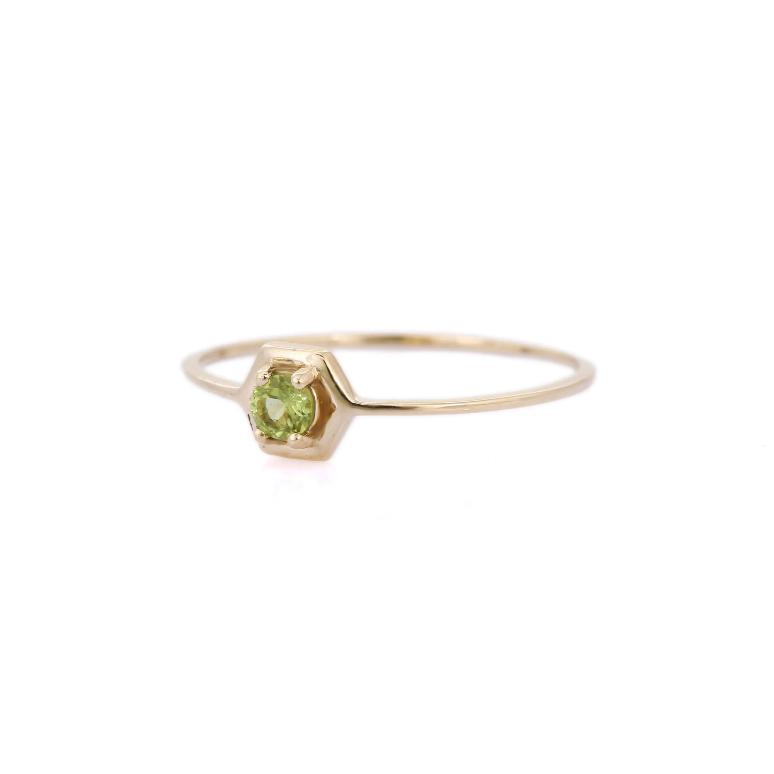 14K Yellow Gold Peridot Ring