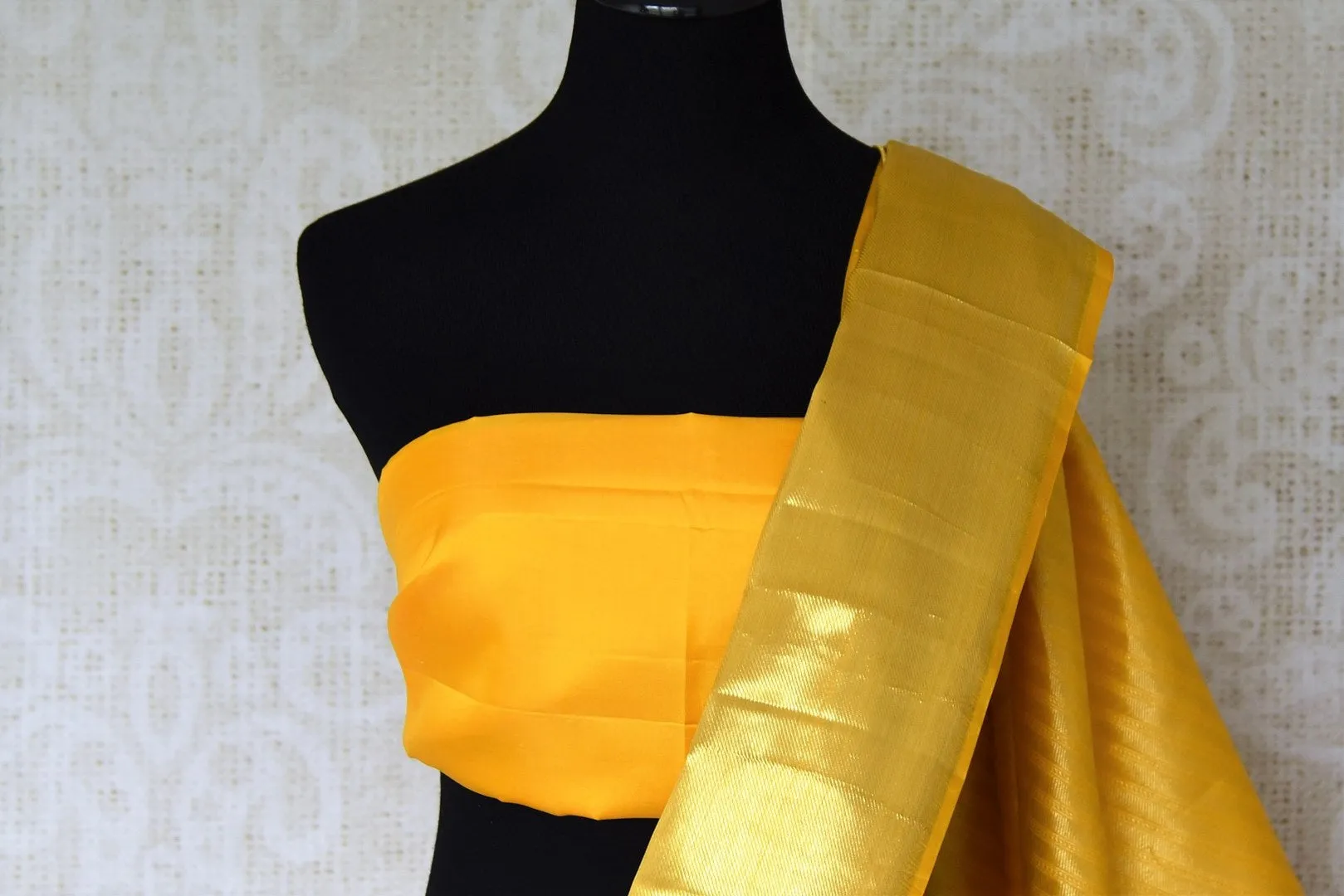 90L543 Red Zari Work Kanjeevaram Saree with Yellow Zari Border