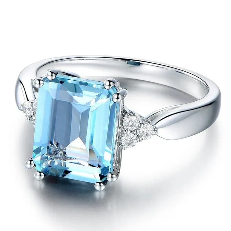 925 Sterling Silver Aquamarine Ring