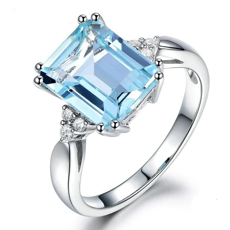 925 Sterling Silver Aquamarine Ring