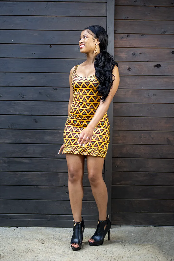 African Print Bodycon Dress