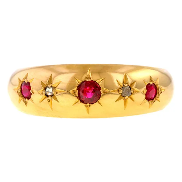 Antique Ruby & Diamond Band