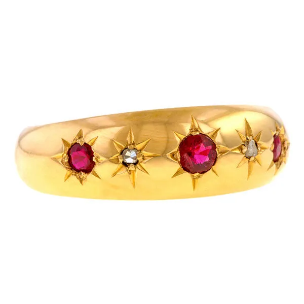 Antique Ruby & Diamond Band