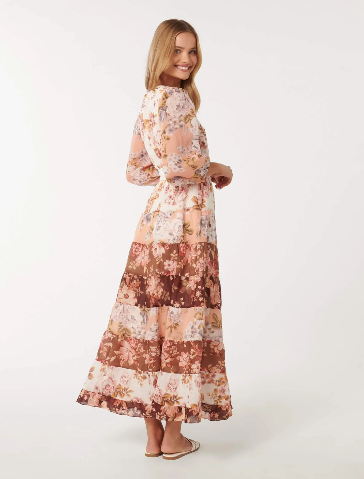 Arlena Patchwork Midi Dress