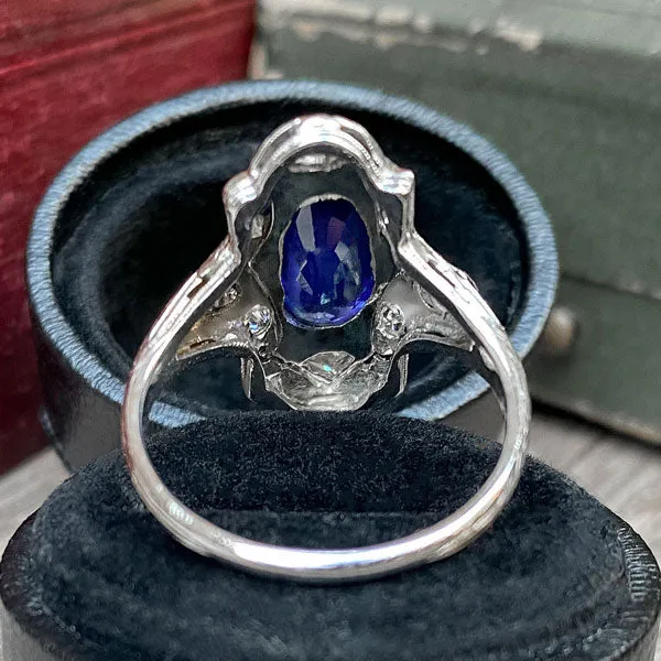 Art Deco Sapphire & Diamond Dinner Ring