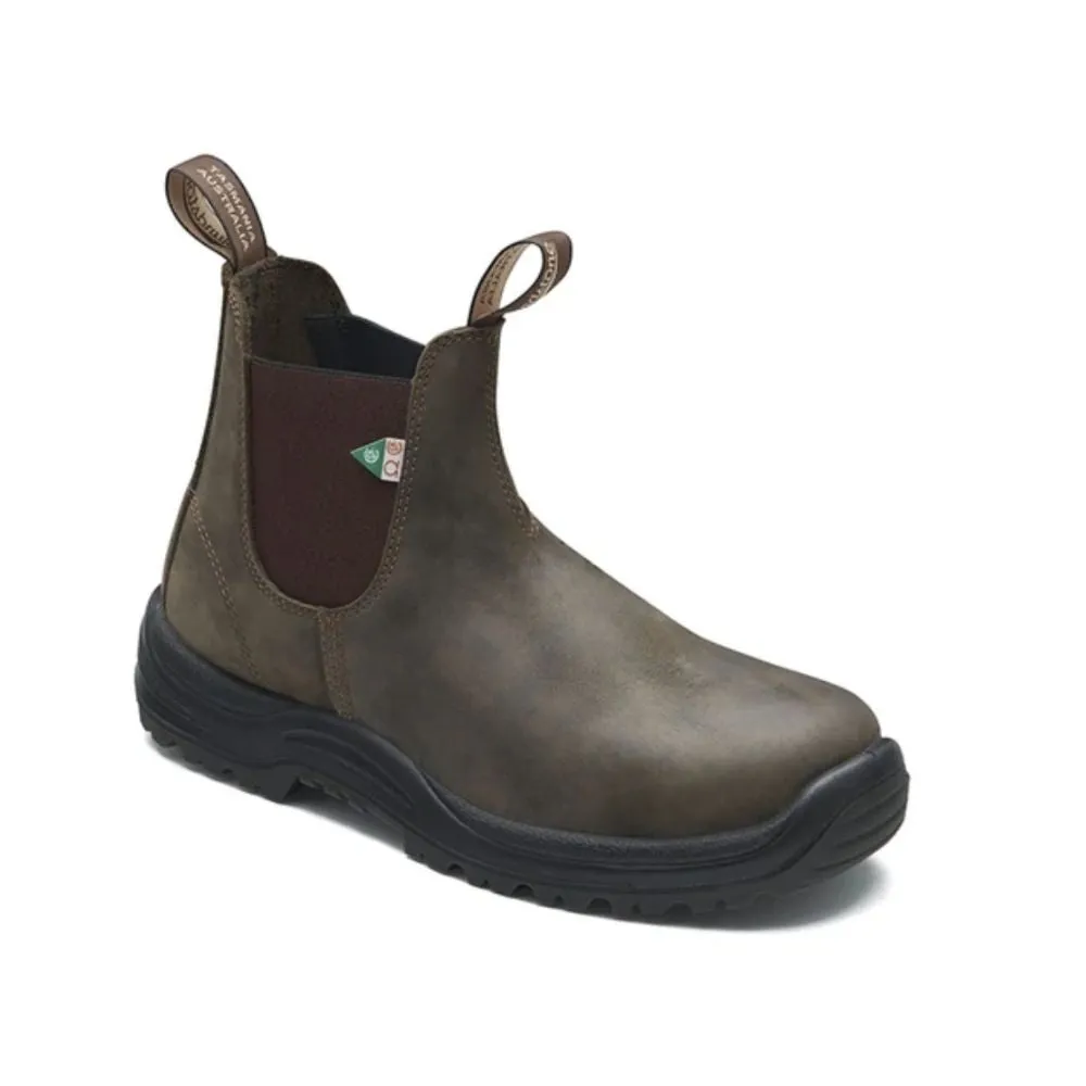 Blundstone 180 Waxy Rustic Brown Unisex Slip-on Steel Toe Work & Safety Boot