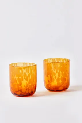 BONNIE AND NEIL DOTS AMBER TUMBLERS (SET OF 2)