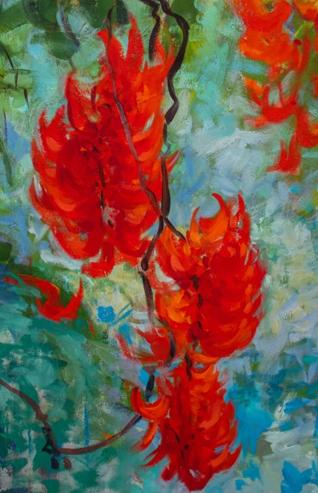 Daniel Knoll Impressionistic Floral Oil on Canvas