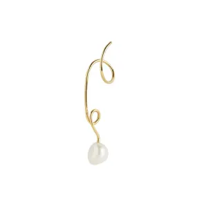 Detour Pearl Twirl Earring, Gold