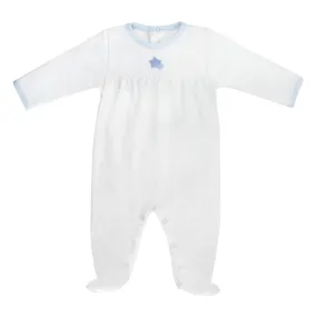 Double Stars Embroidery Footie | Baby Boy