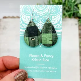 Fleece & Fancy I Green Buffalo Plaid Earrings