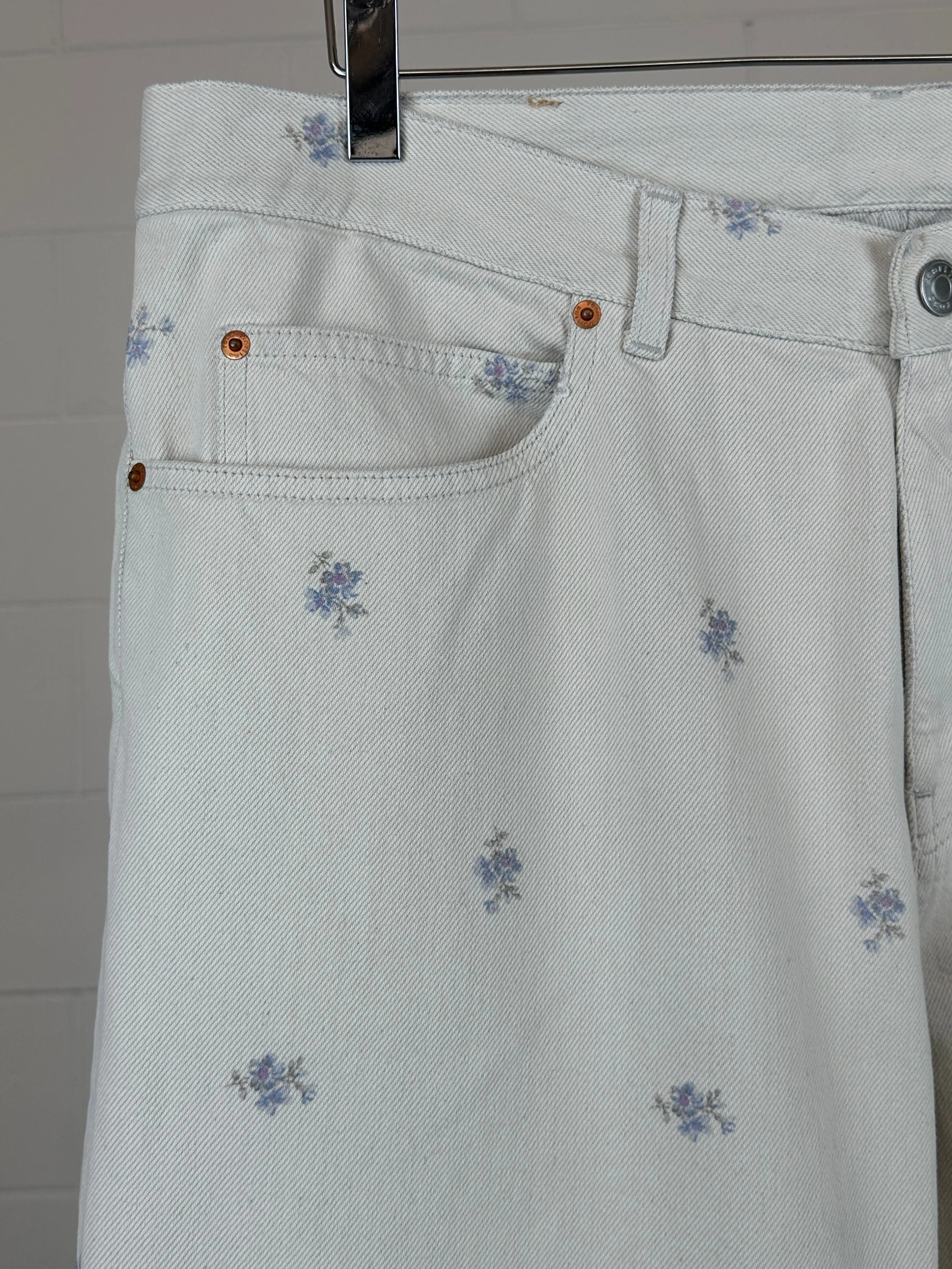 Floral Pattern Jeans