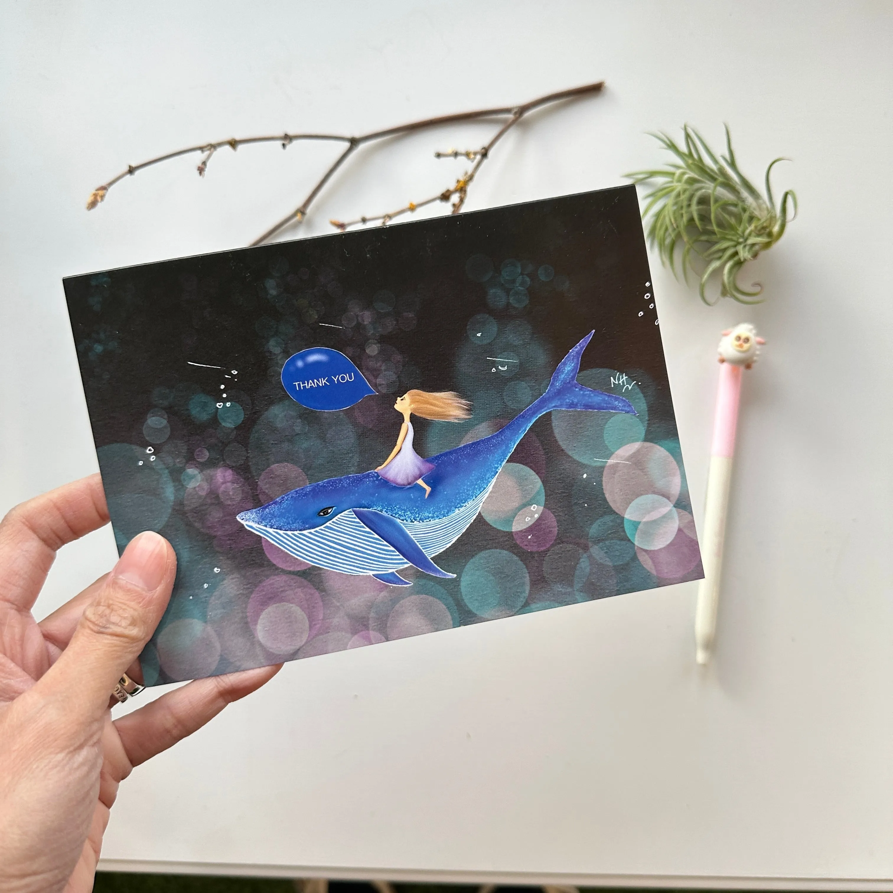 Gigantic Whale Thank You Greeting Card