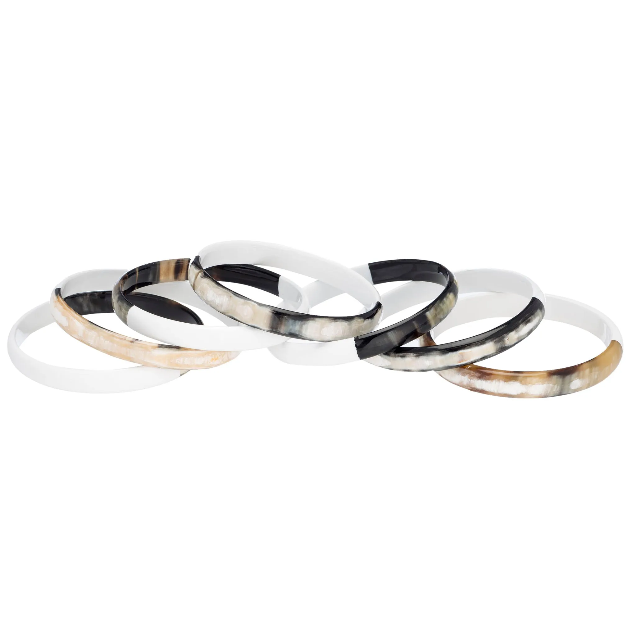 Horn Bangle Set With Lacquer