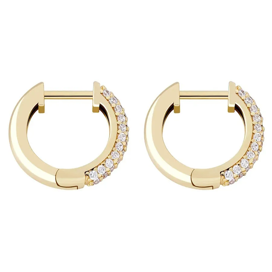 Iced Hoop Earrings in Gold Vermeil