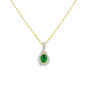 Irisa by Martin Binder Emerald & Diamond Infinity Halo Necklace