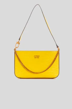 Katey Croc Mini Top Zip Shoulder - Yellow