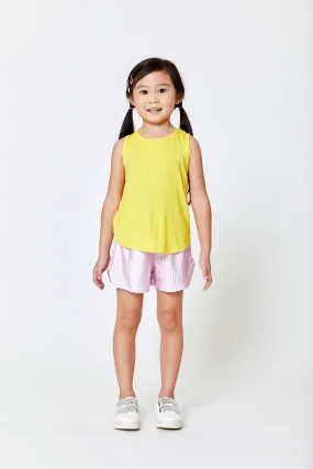 Kids Racerback Tank in Light Yellow