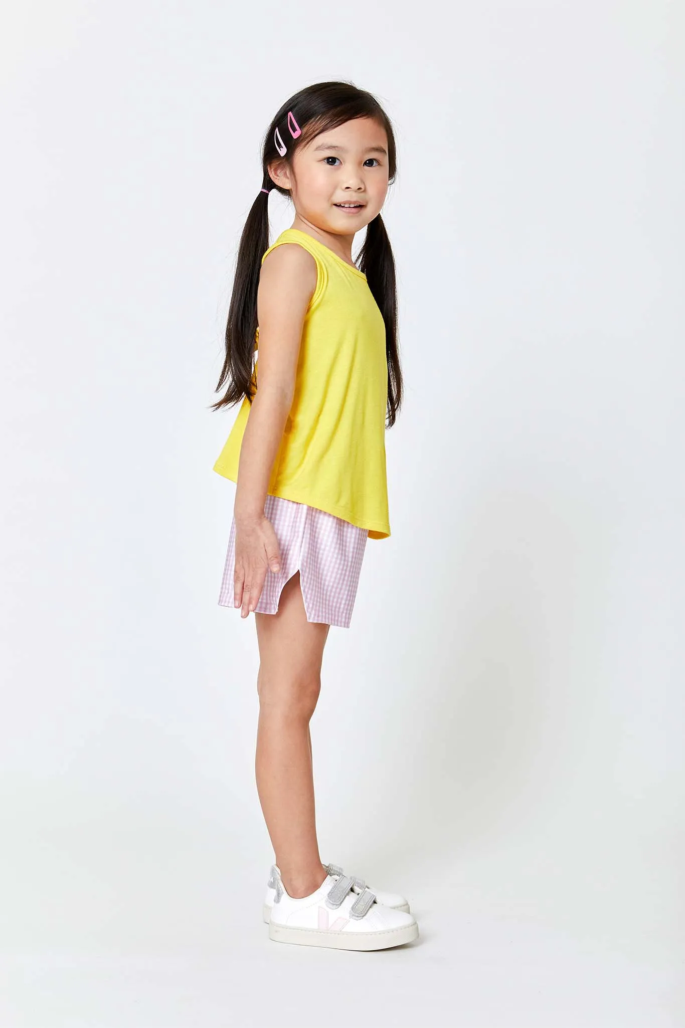 Kids Racerback Tank in Light Yellow