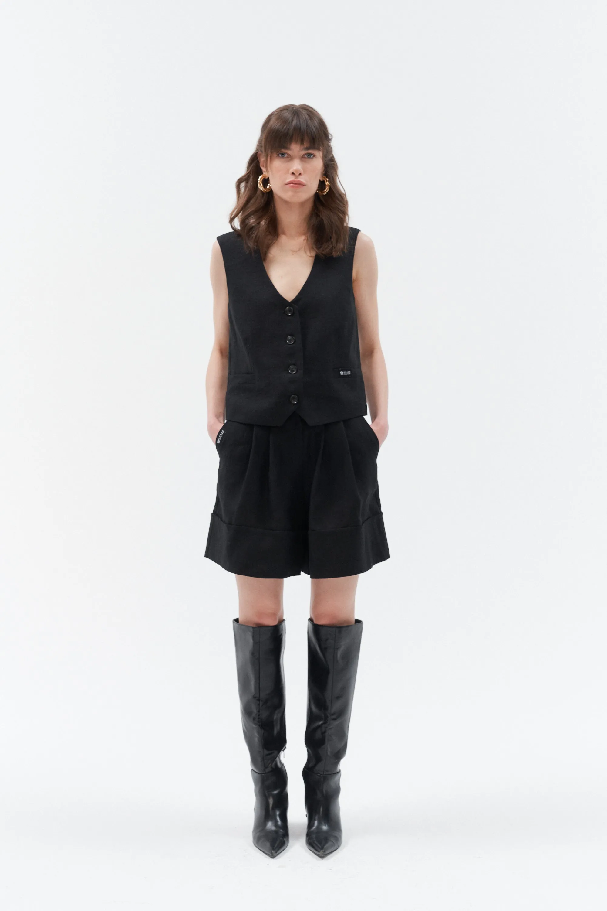 Linen waistcoat “Vesta” (Black)