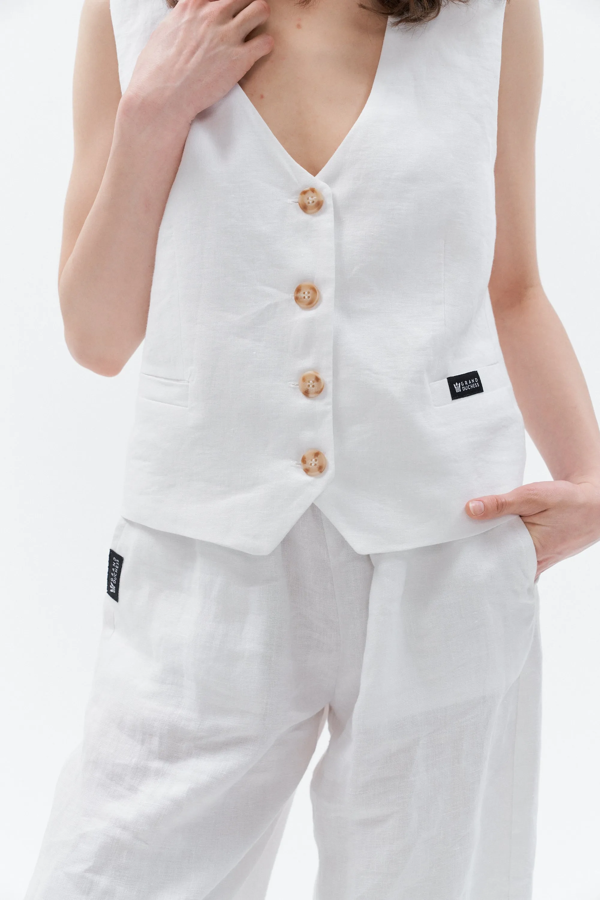 Linen waistcoat “Vesta” (White)