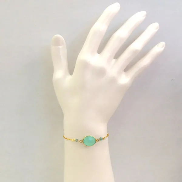 Mint Green Chalcedony Single Bracelet