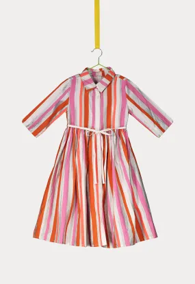 Multi Striped Gathered Dress