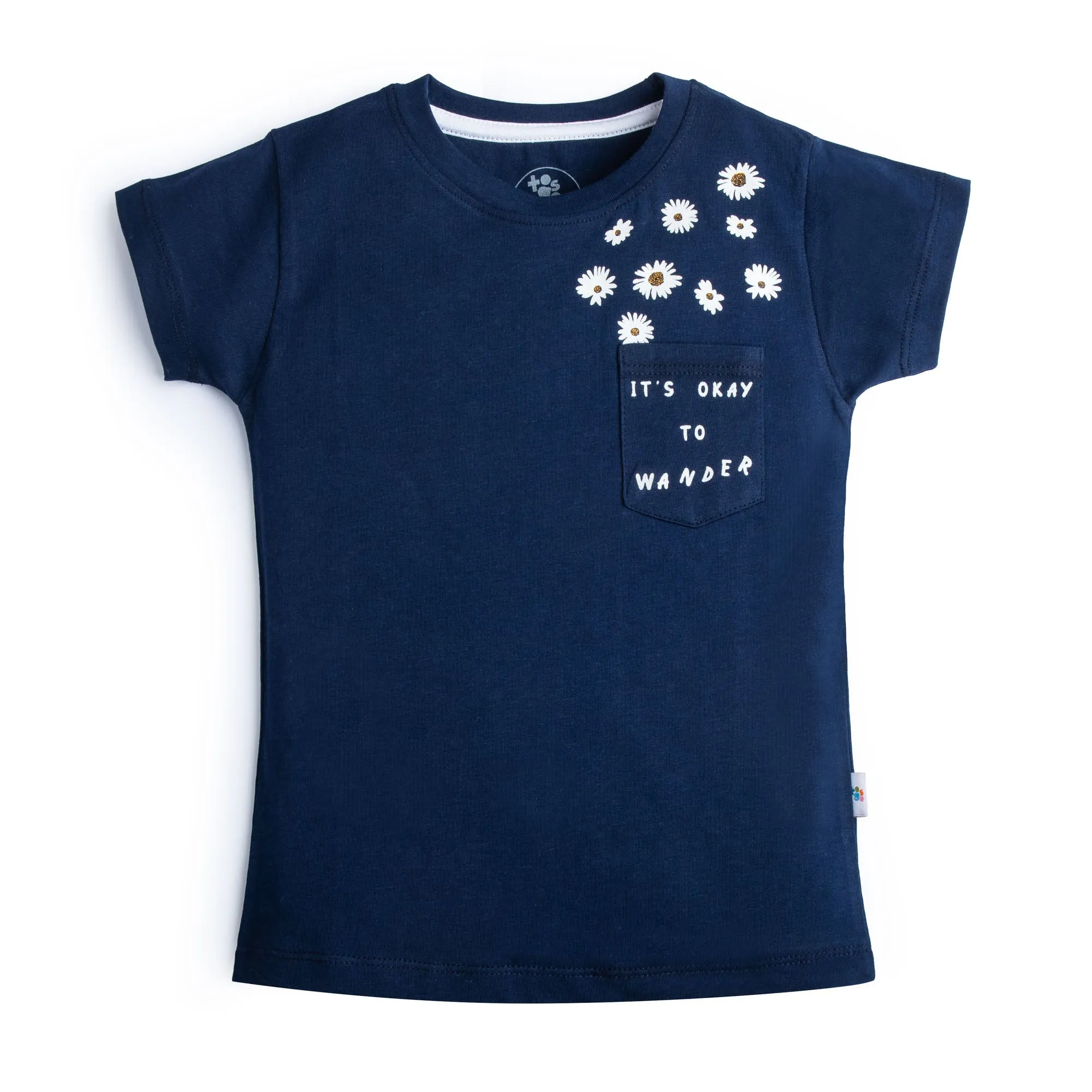 Navy Blue Floral Graphic T-Shirt