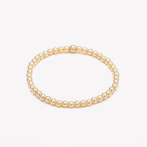 PERSONALIZED LETTER NOOR YELLOW GOLD BRACELET 4MM