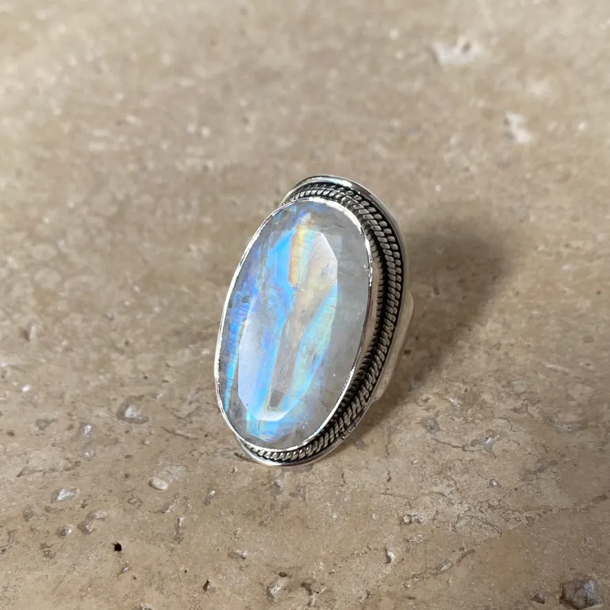 Rainbow Moonstone Ring - Jyoti