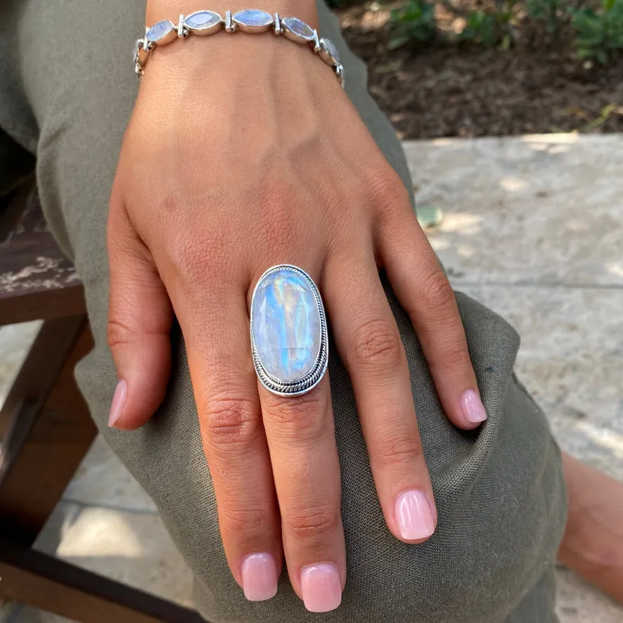 Rainbow Moonstone Ring - Jyoti