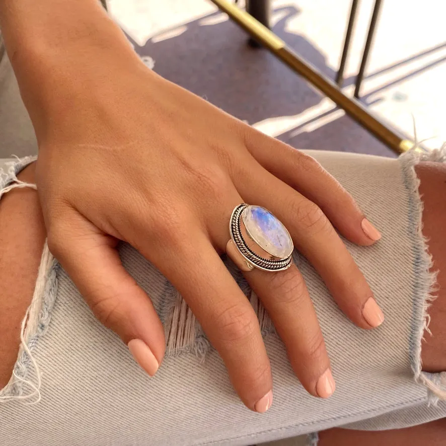 Rainbow Moonstone Ring - Jyoti