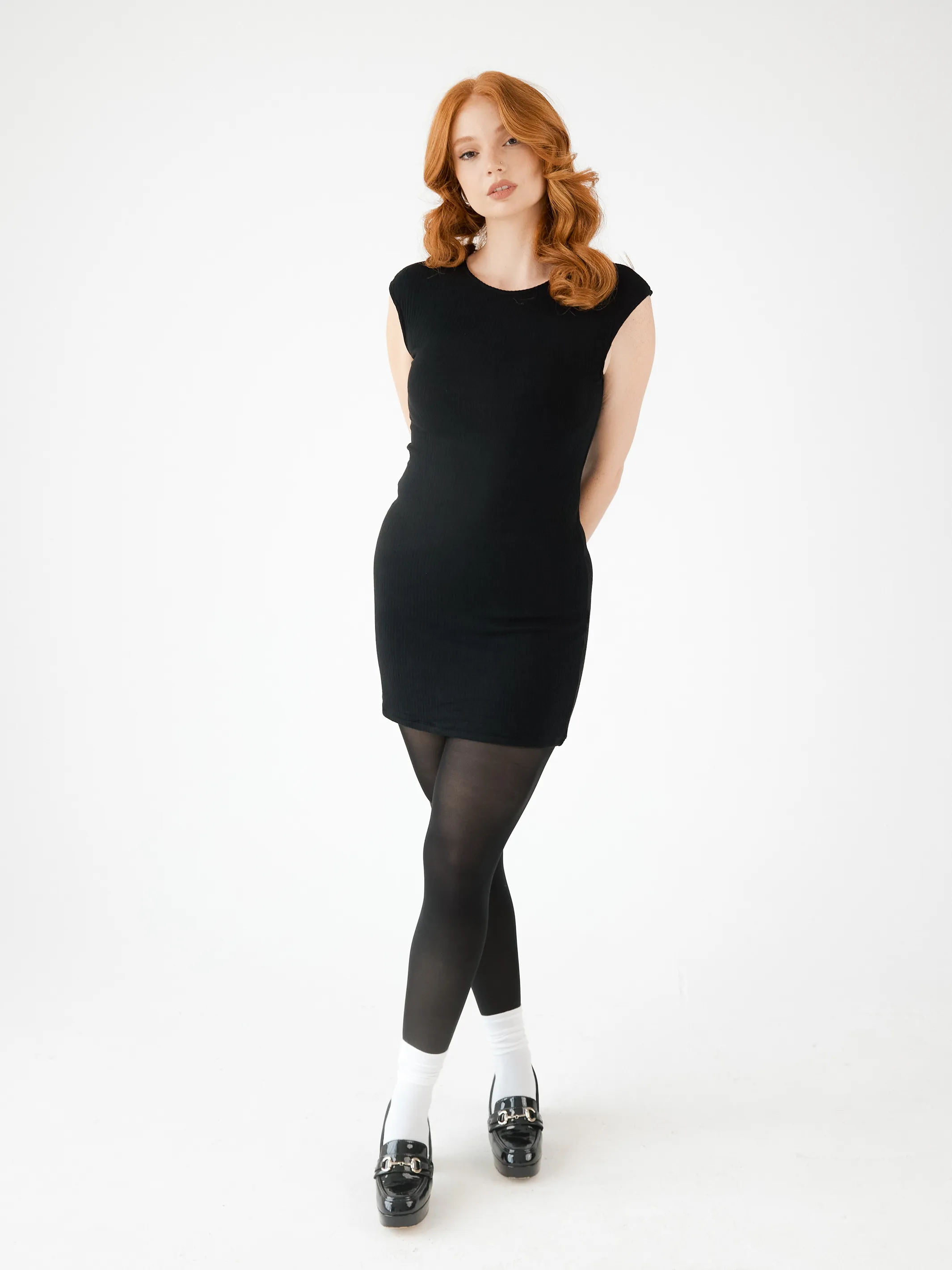 Ribbed Cap Sleeve Brami Dress