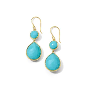 Rock Candy Snowman Teardrop Earrings in Turquoise