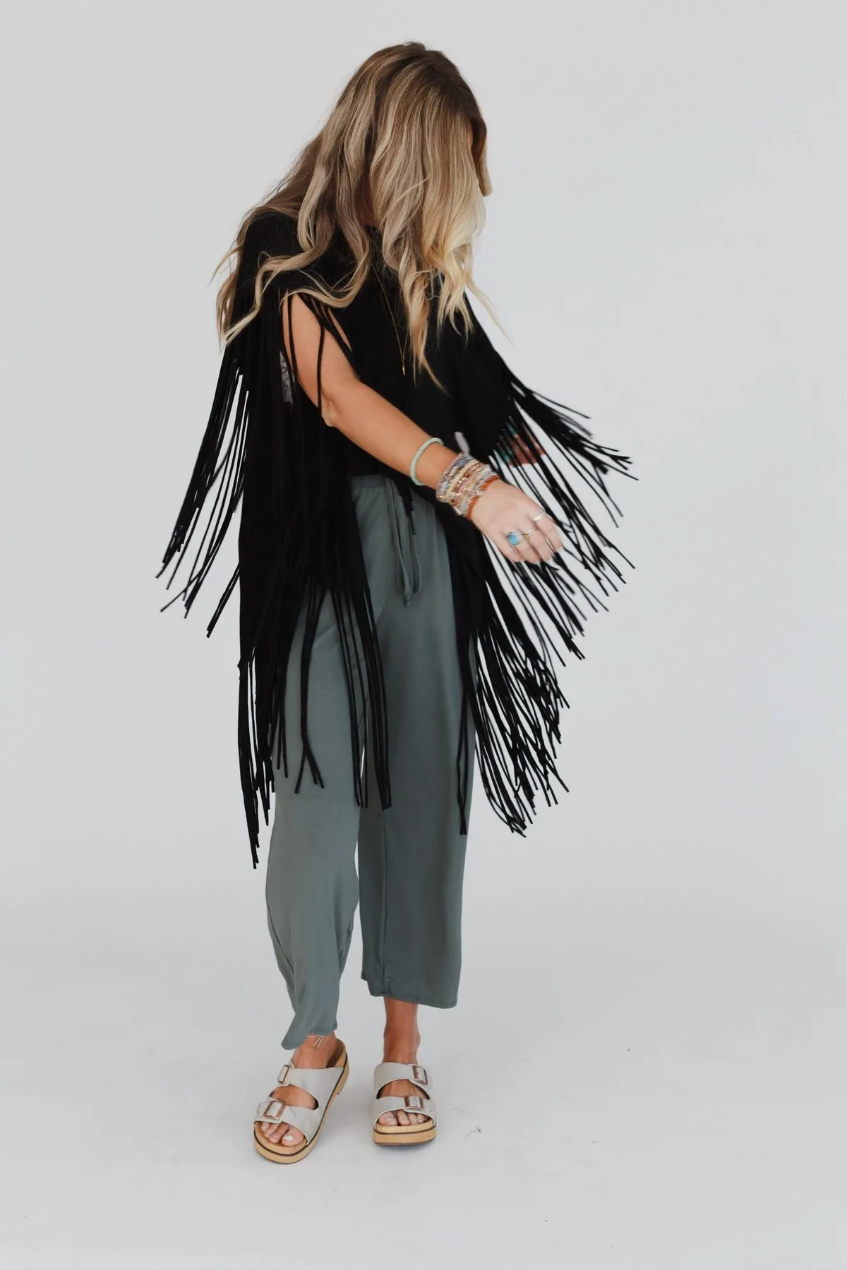 Showstopper Fringe Top - Black