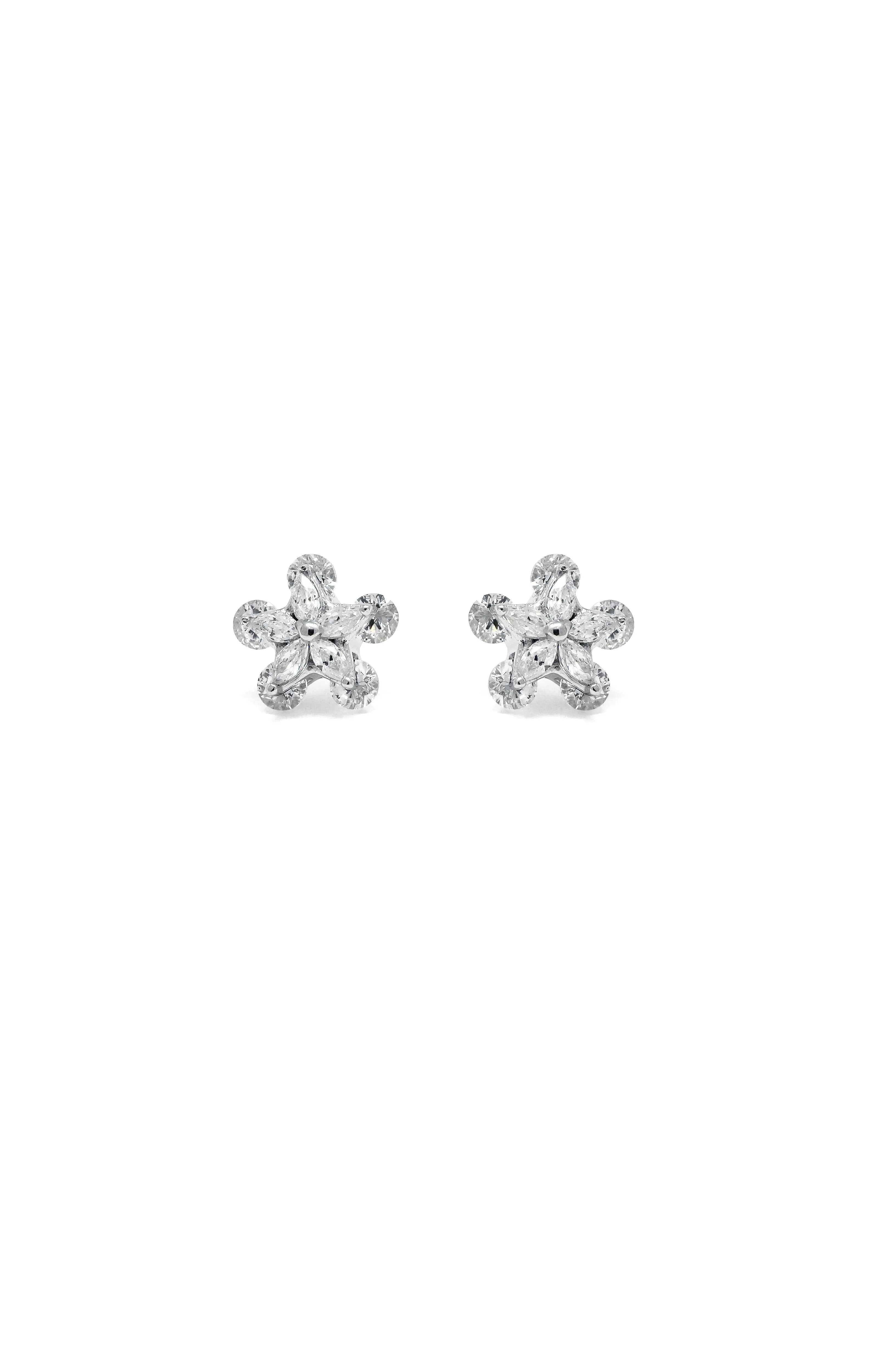 Starry Bling Sparkle Sterling Silver Stud Earrings