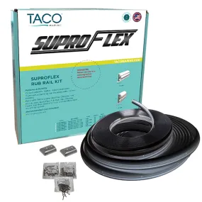 TACO SuproFlex Rub Rail Kit - Black w/Flex Chrome Insert - 2H x 1.2W x 80L [V11-9990BBK80-2]