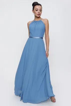 Women's Satin Evening Dress - Z Giyim