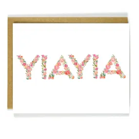 Yai Yai γιαγια Gift Card Floral Words